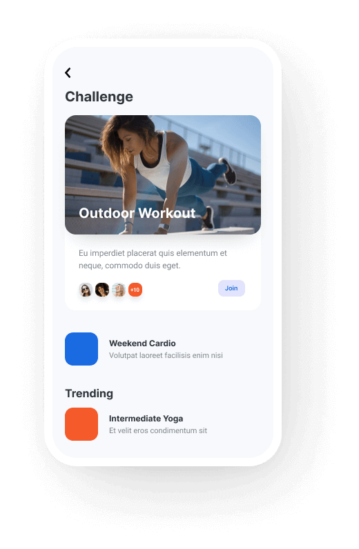 terch startup fitness tracking challenge mobile ui